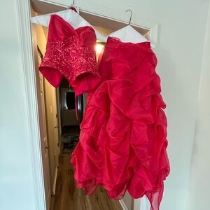 “Flirt” by Maggie Sottero: 2-Piece Prom Dress Size 6 Funky Pink